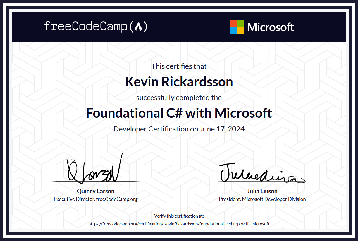 Microsoft C Sharp Certificate